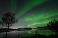Северное сияние на Кольском полуострове