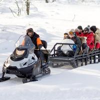 Поездка на нарте за снегоходом