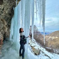 Замерзшие водопады в Дагестане