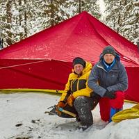 Ночёвки в зимней отапливаемой палатке