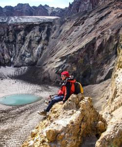 Турист на Камчатке