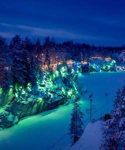 Рускеала с подсветкой