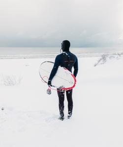 Зимний серфинг на Камчатке