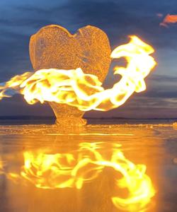 Костер на льду Байкала