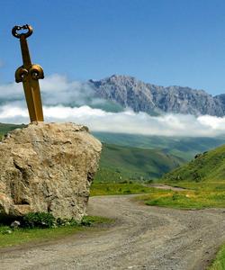 Арт-объект Меч в камне, Осетия
