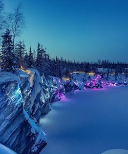 Рускеала зимой