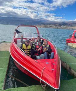 Прогулка на катере по Чиркейскому водохранилищу