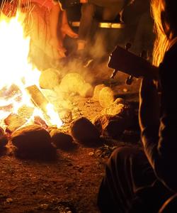 туристы у костра