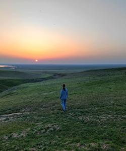 закат в заповеднике Калмыкии