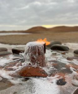 Горящий источник в Калмыкии